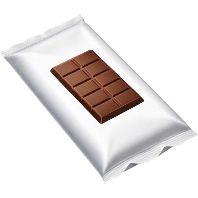 Brown chocolate bar in a white wrapper emoji