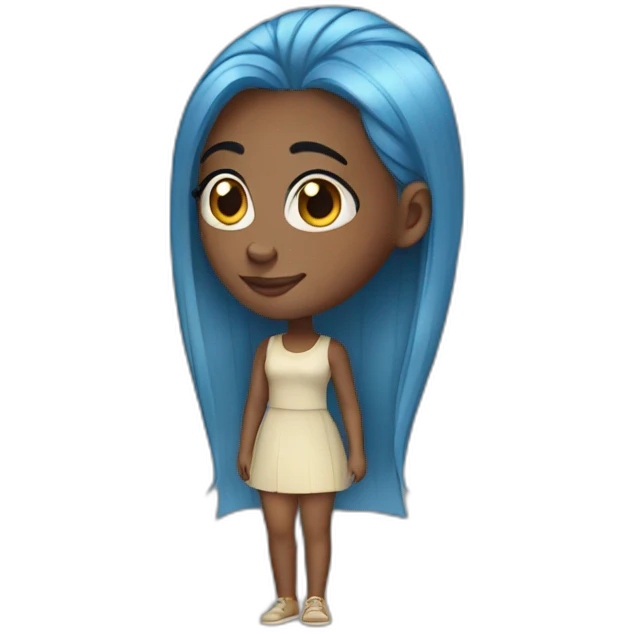 Pretty black girl with straight blue hair emoji