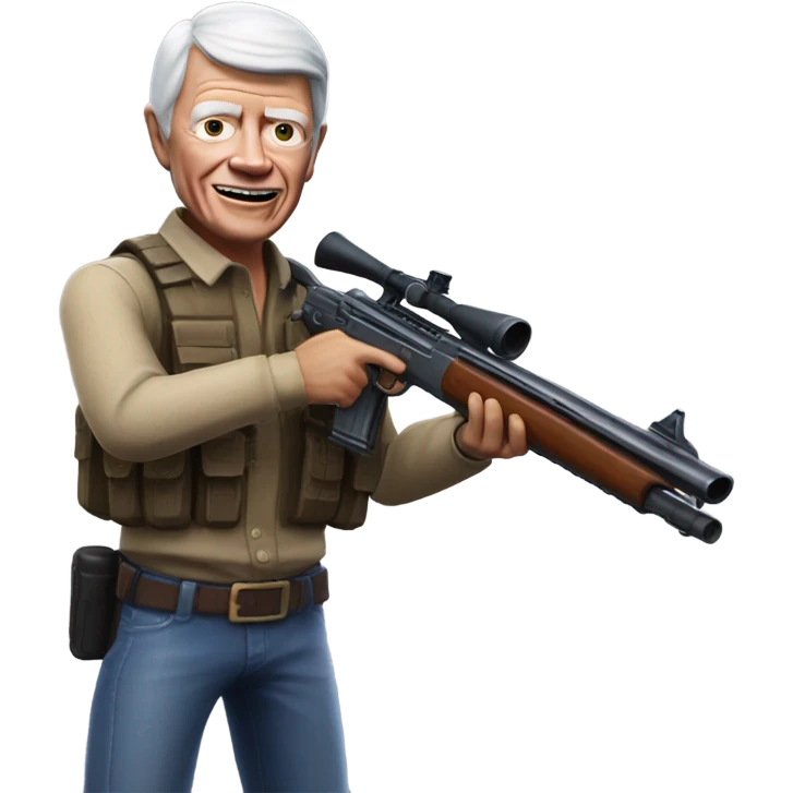 Jimmy Carter Fortnite skin holding a tactical shotgun emoji