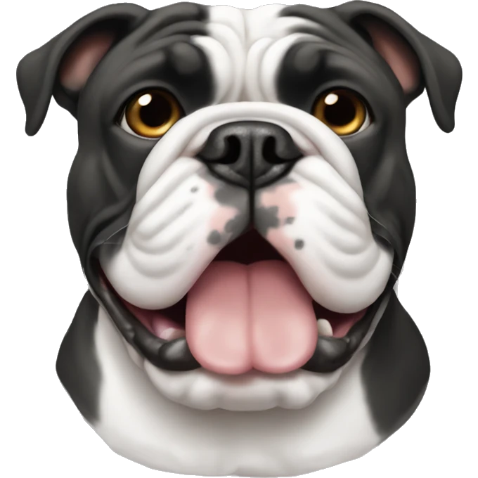 Black and white English bulldog emoji