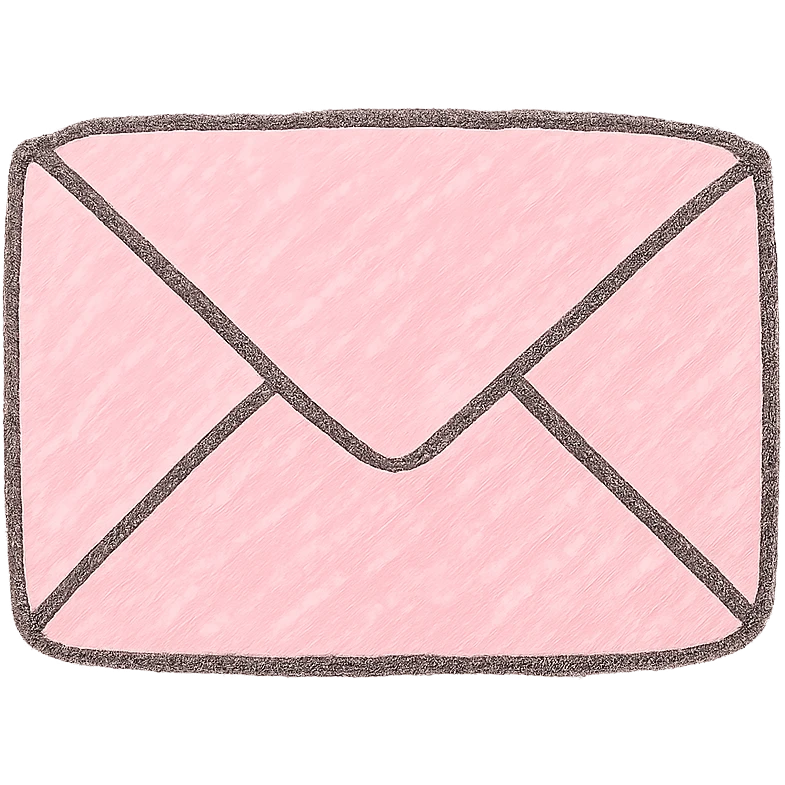 Japanese hand-drawn style, pink theme, soft and cute mail icon, transparent background, for mobile home screen emoji