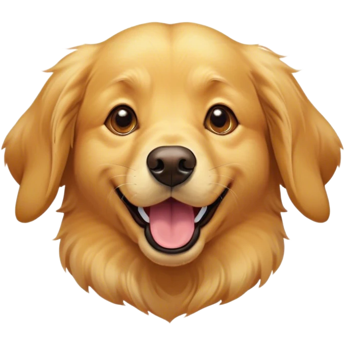Cinematic Comical Golden Retriever Portrait Emoji, Head tilted dramatically with an exaggeratedly amused expression, featuring a vibrant golden coat with a lively sheen, wide, expressive brown eyes filled with playful disbelief, Simplified yet hilariously expressive features, highly detailed, glowing with a slightly sassy glow, high shine, dramatic yet playful, stylized with an air of cheeky mischief, bright and endearing, soft glowing outline, capturing the essence of a spirited and over-the-top companion, so meme-worthy it feels like it could side-eye its way into internet fame instantly! emoji