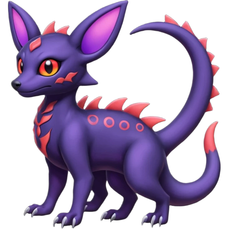  Spooky Gothic Salandit-Umbreon-Litten-Noibat-Fakémon-hybrid-creature (full body)  emoji