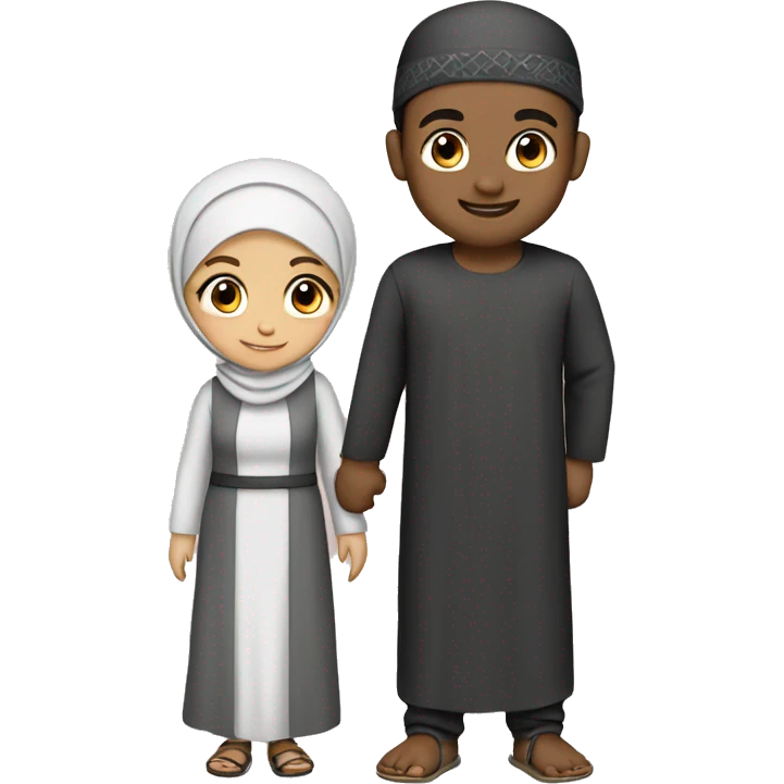 muslim boy and girl lovng emoji