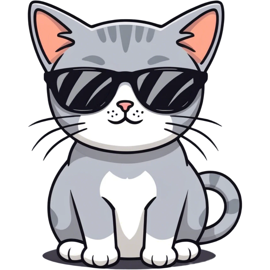 Cat with sunglasses emoji