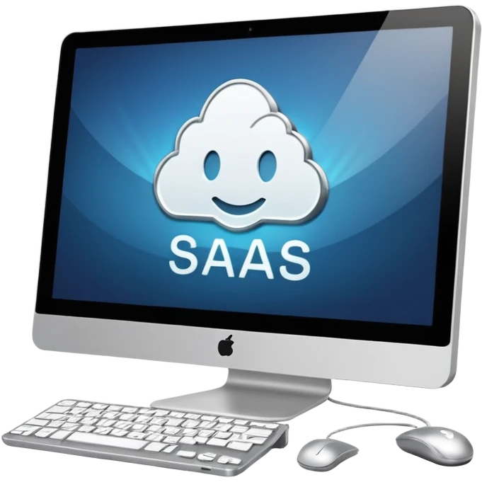 technical looking computer with text "SaaS" emoji