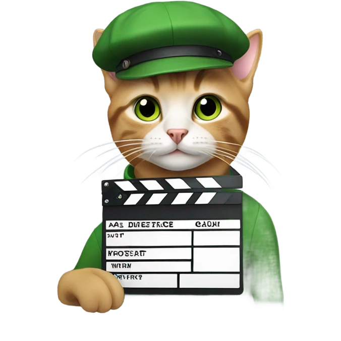 a cat director in green  emoji