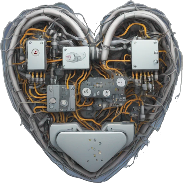 Mechanical heart with circuits emoji