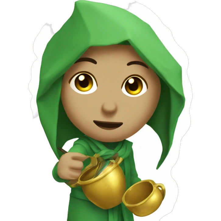 Duende con una olla llena de oro emoji