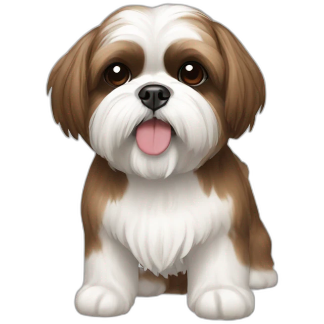shih tzu brown and white emoji