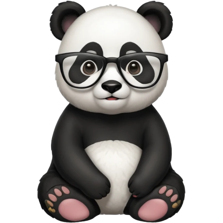 panda with glasses full body emoji