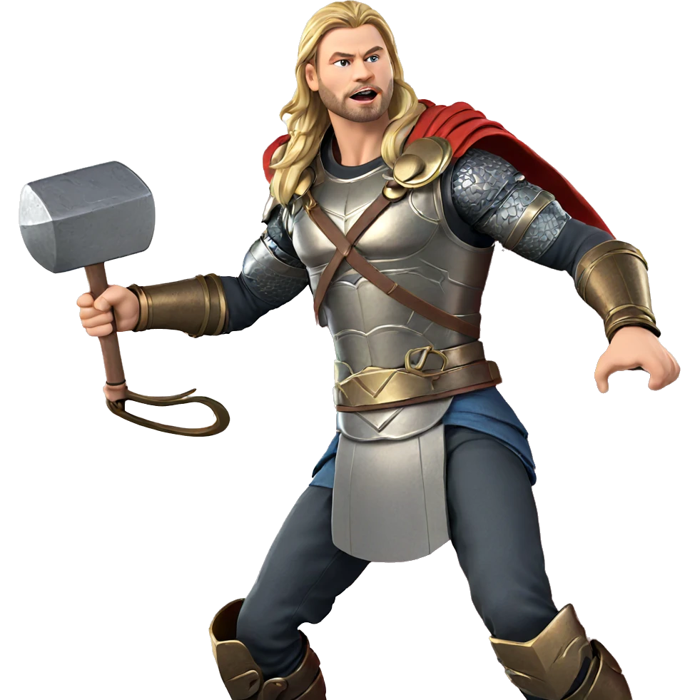 blonde warrior with hammer emoji
