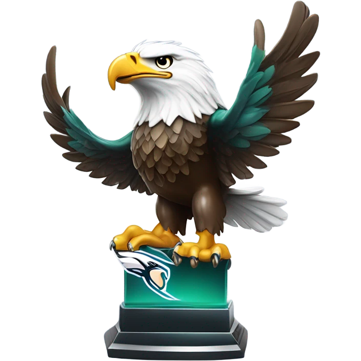 Philly eagle holding the Lombardi trophy emoji