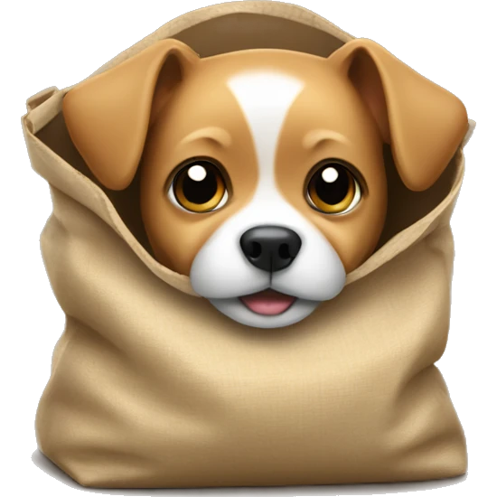 Small dog in a bag emoji