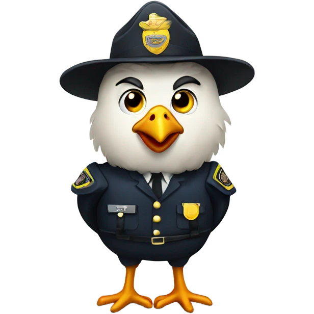 Chicken as a policeman emoji