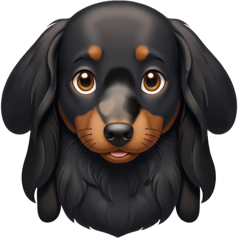 Long hair black wiener dog  emoji
