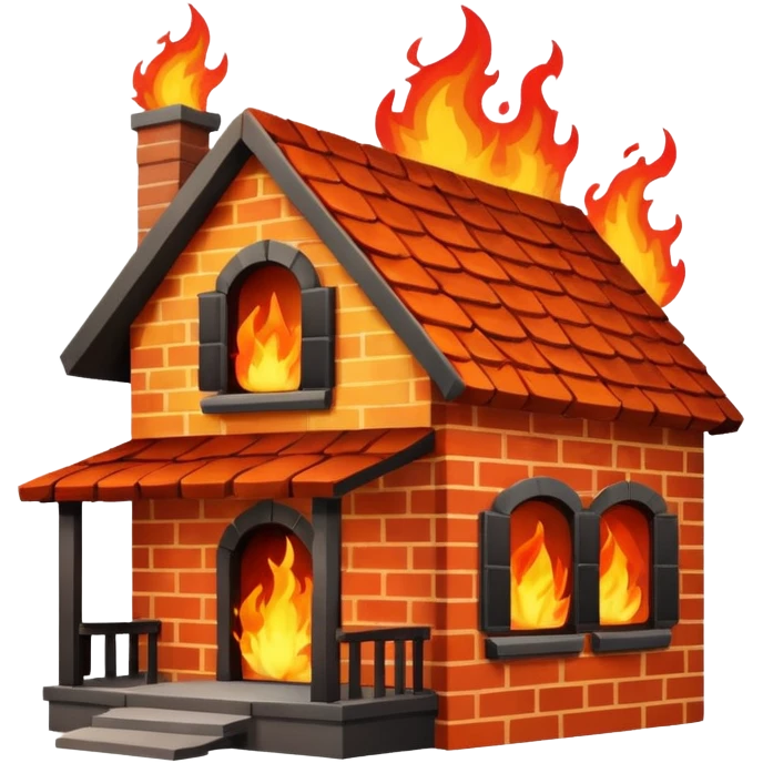 una casa quemandose emoji