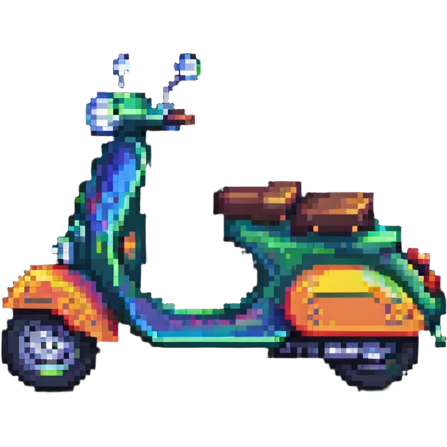 colorful scooter, transportation emoji