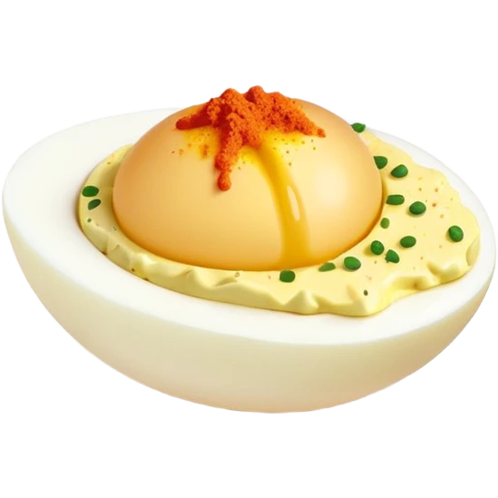 Deviled egg sprinkled with paprika emoji