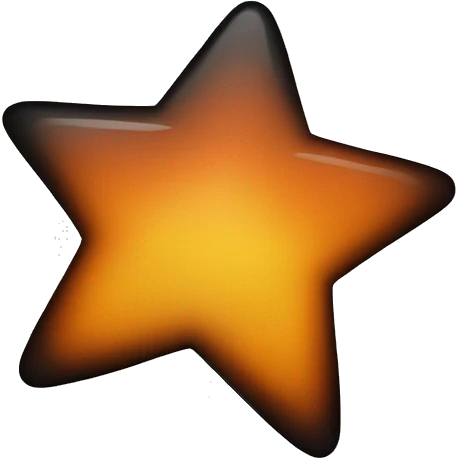 star half black, half orange burnt emoji