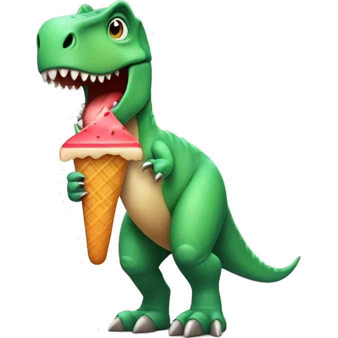 Dinosaur with a popsicle emoji