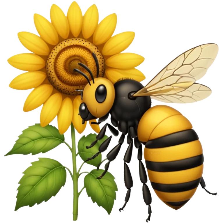  girasol y una aveja grande emoji