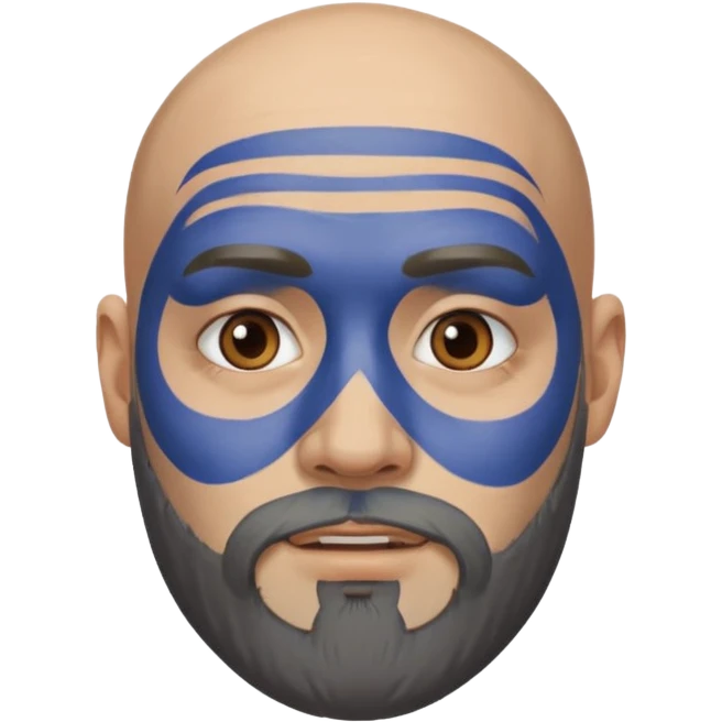 bald bearded man with face paint emoji
