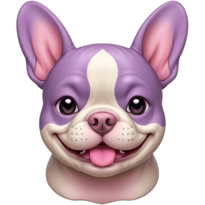 lilac french bulldog smiling emoji