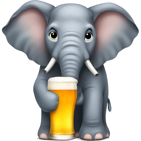 an elephant drinking beer emoji