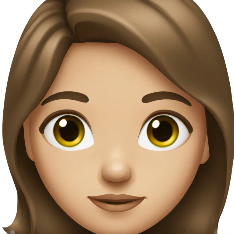 girl with brown hair and green eyes emoji