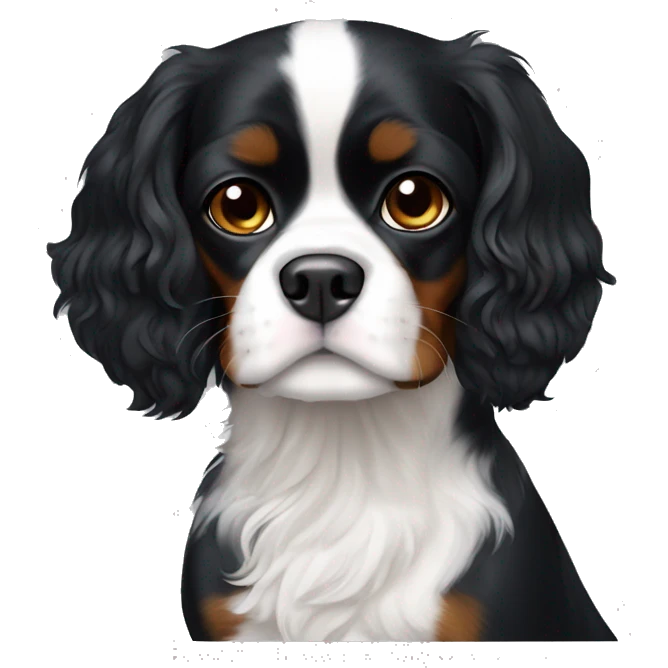 Black Cavalier king but has a white stripe on chest and a bit of white on chin emoji