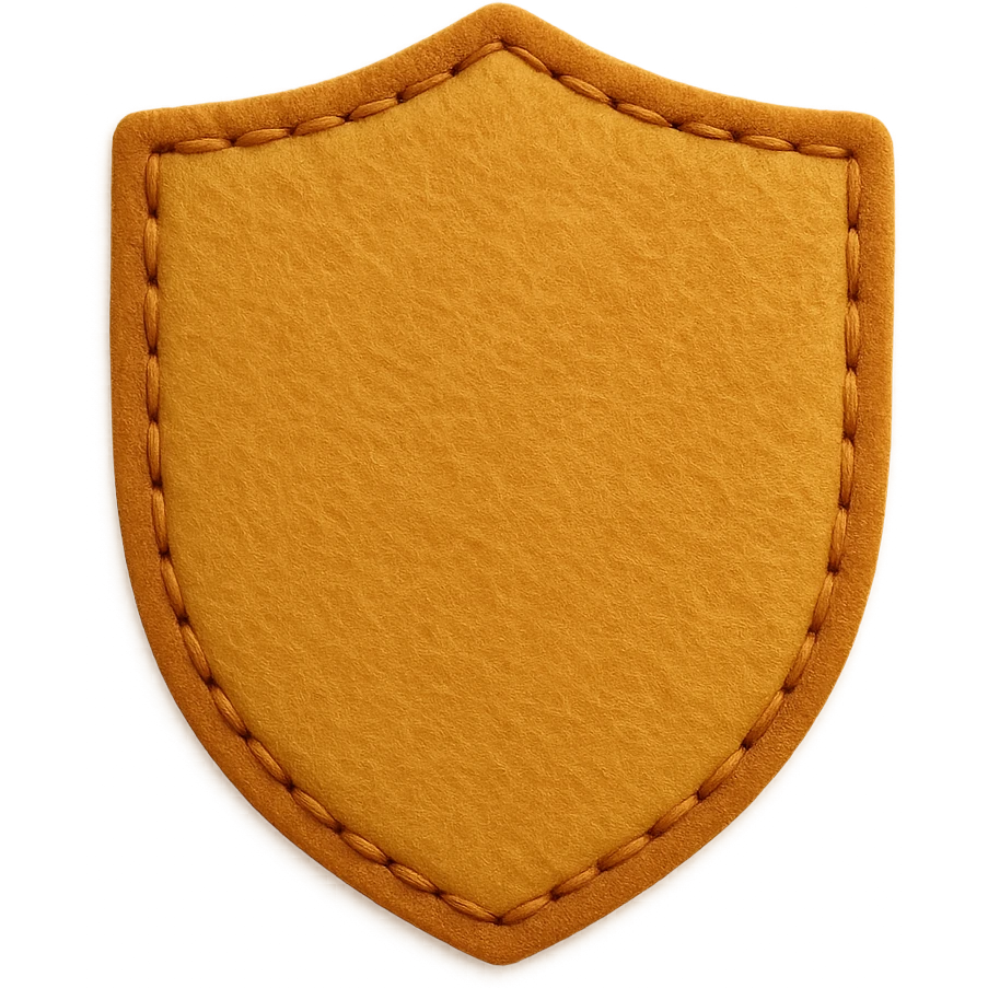 <StylePrompt>
  <Name>Minimal Felt Appliqué Icon</Name>
  <Description>
    A soft, handcrafted felt icon style with lightly padded forms, simple shapes, and clean outlines. Features slightly more visible stitching for tactile charm while maintaining a low-detail aesthetic.
  </Description>
  <VisualProperties>
    <Material>Felt</Material>
    <Texture>Soft, matte surface with subtle fiber detail</Texture>
    <Stitching>
      <Type>Threaded edge stitch</Type>
      <Color>Muted orange or warm brown</Color>
      <Pattern>Evenly spaced running stitch around edges</Pattern>
      <Thickness>Medium (approximately 10% more pronounced than minimal)</Thickness>
      <Contrast>Moderate (stitch color clearly distinct from base felt)</Contrast>
    </Stitching>
    <Padding>Low to moderate—slightly raised but not deeply dimensional</Padding>
    <Edges>Smooth and rounded with clean curves</Edges>
    <ColorPalette>
      <Primary>Warm yellows, oranges, and browns</Primary>
      <Accent>Dark brown for facial features</Accent>
      <Background>Neutral off-white or soft beige</Background>
    </ColorPalette>
  </VisualProperties>
  <FacialFeatures>
    <Eyes>Small round dots</Eyes>
    <Nose>Simple oval or triangle</Nose>
    <Mouth>Minimal curved line or none</Mouth>
    <DetailLevel>Low</DetailLevel>
  </FacialFeatures>
  <Rendering>
    <Lighting>Soft and diffused</Lighting>
    <Shadows>Subtle, barely visible</Shadows>
    <Perspective>Front or side profile, flat angle</Perspective>
  </Rendering>
  <Applicability>
    <SubjectType>Animals, symbols, objects</SubjectType>
    <OutputFormat>Icon, patch, or sticker</OutputFormat>
  </Applicability>
</StylePrompt>

{subject} = shield emoji