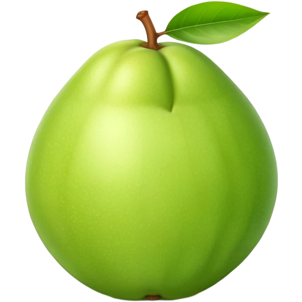 A whole green guava fruit with slight yellow tint emoji