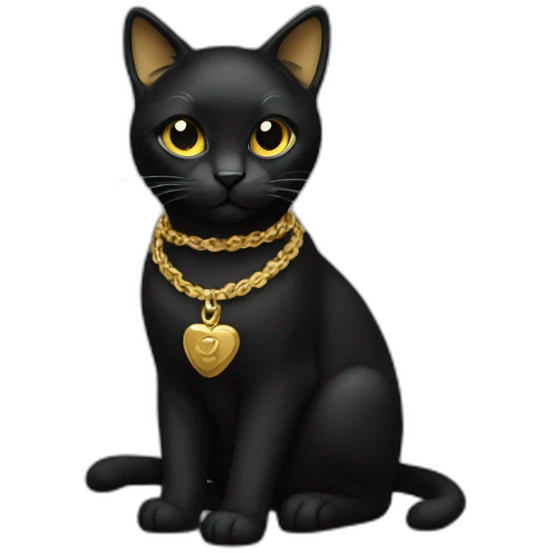 cat black with some gold emoji