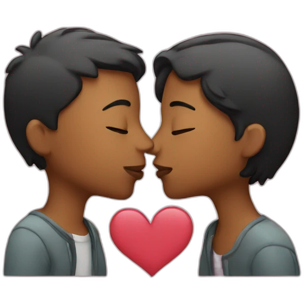 two people kissing emoji