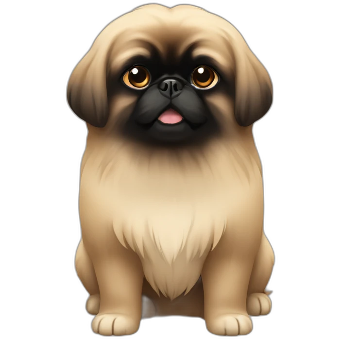 Black face pekingese beige body emoji