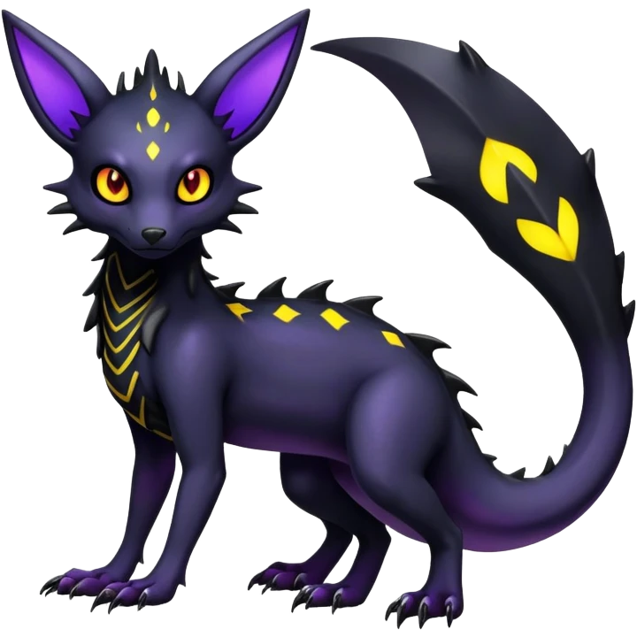 Gothic Colorful Salandit-Umbreon-Fakémon-hybrid-creature (full body)  emoji