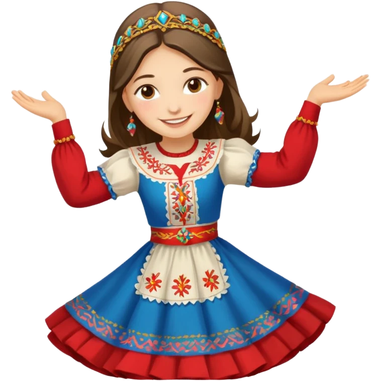 Girl Serbian orthodox folklore dancing with nosnja  emoji