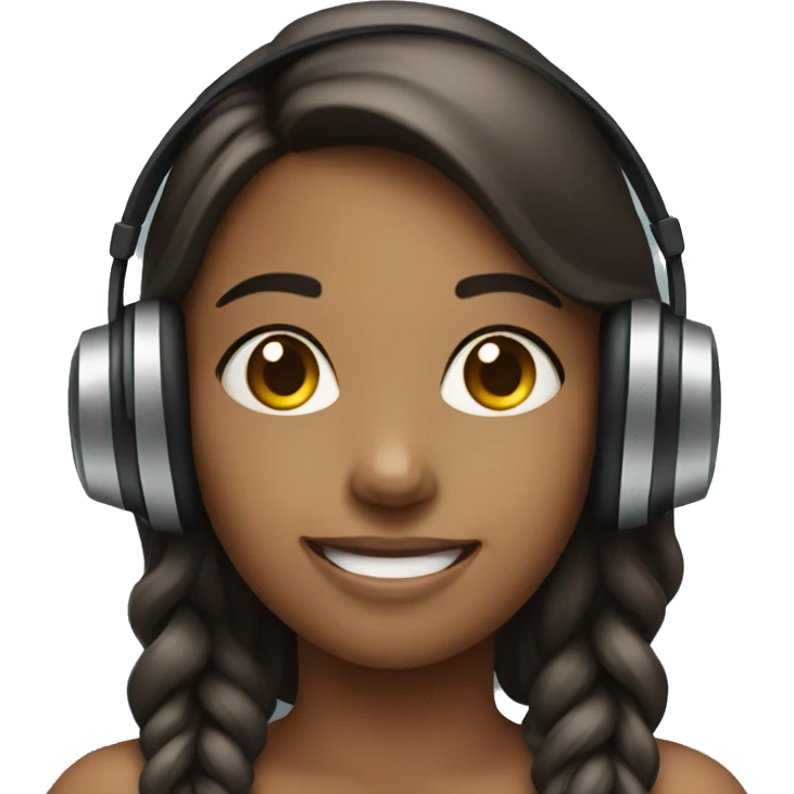 smiling girl with headphones emoji