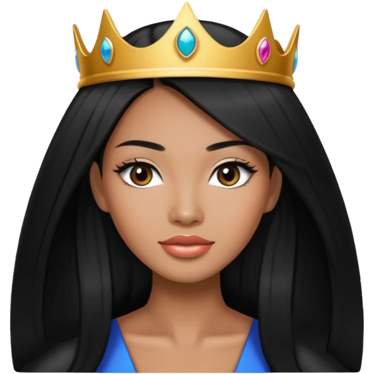 Miss universe south east Asian black with very long straight black hair emoji