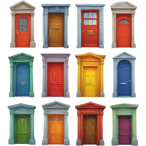 Colourful doors emoji