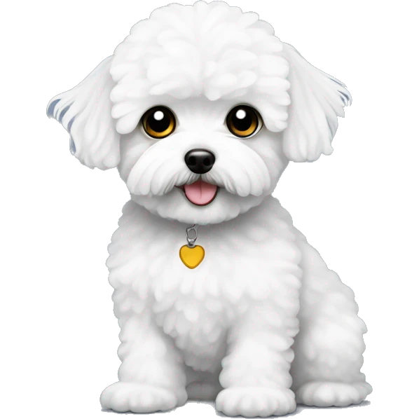 white maltipoo with black eyes  emoji