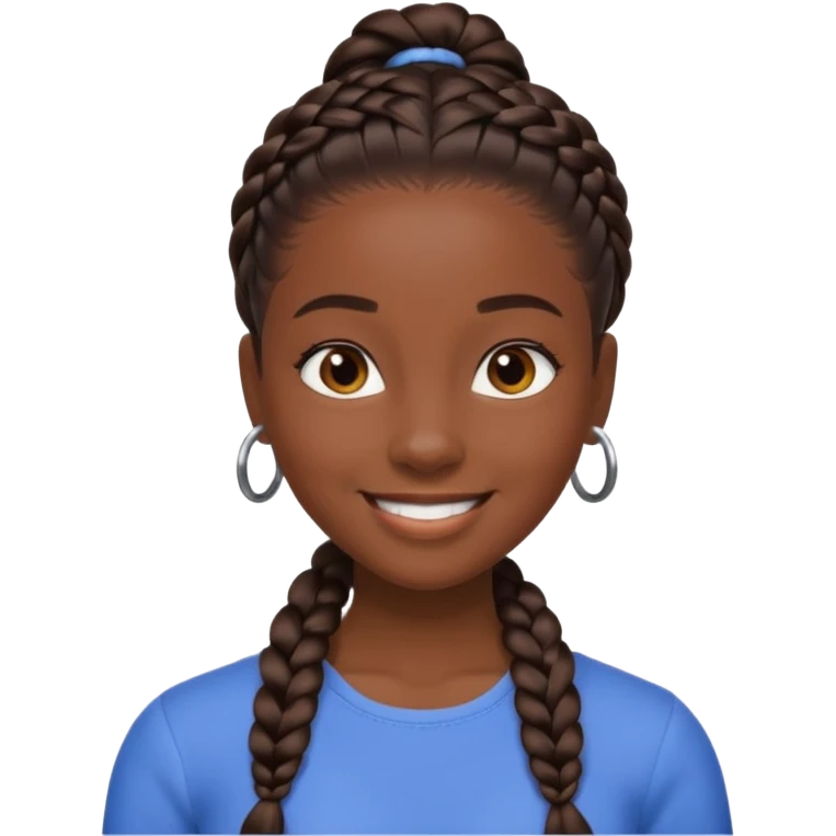 black girl with slick back braid emoji