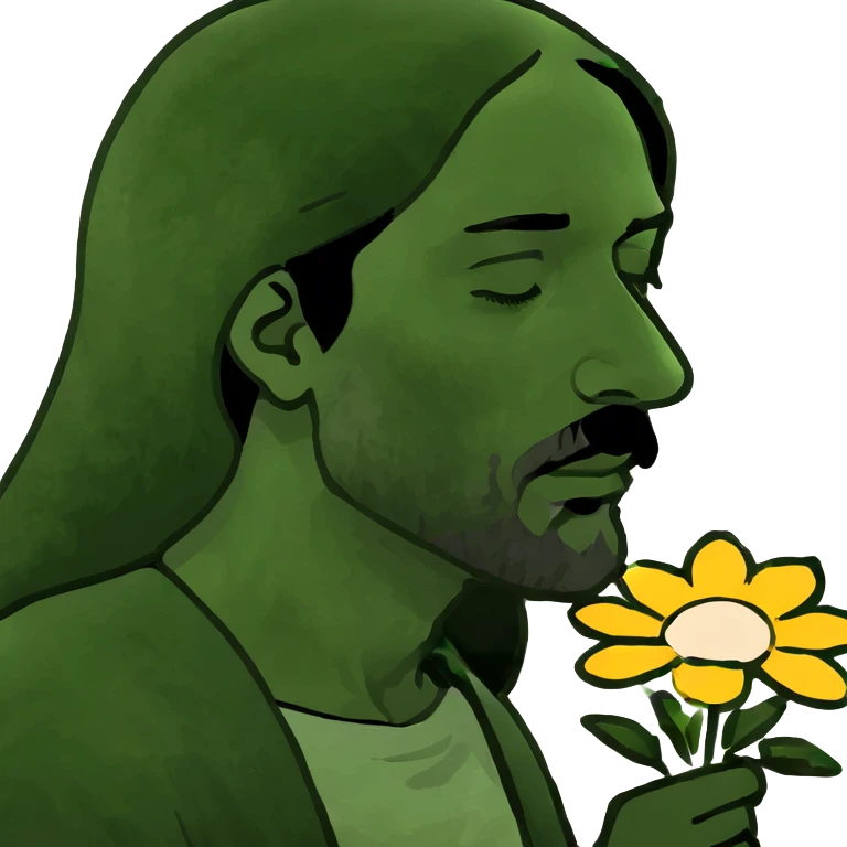 Jesus smelling flowers  emoji