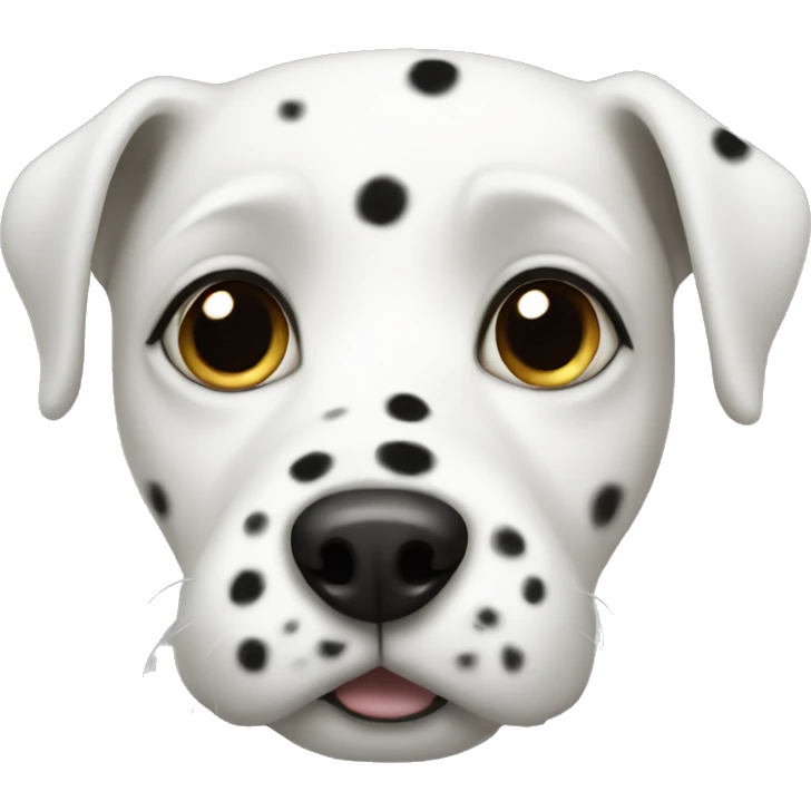 White dog with black spots on face emoji