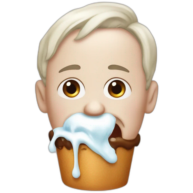 Adolf qui mange une glace emoji