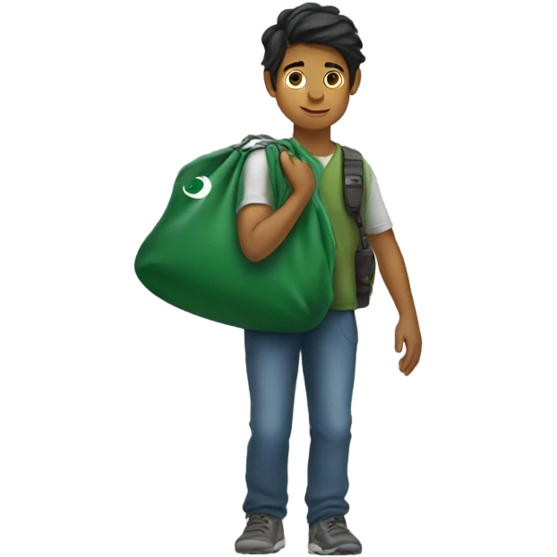 boy with pakistani side bag emoji