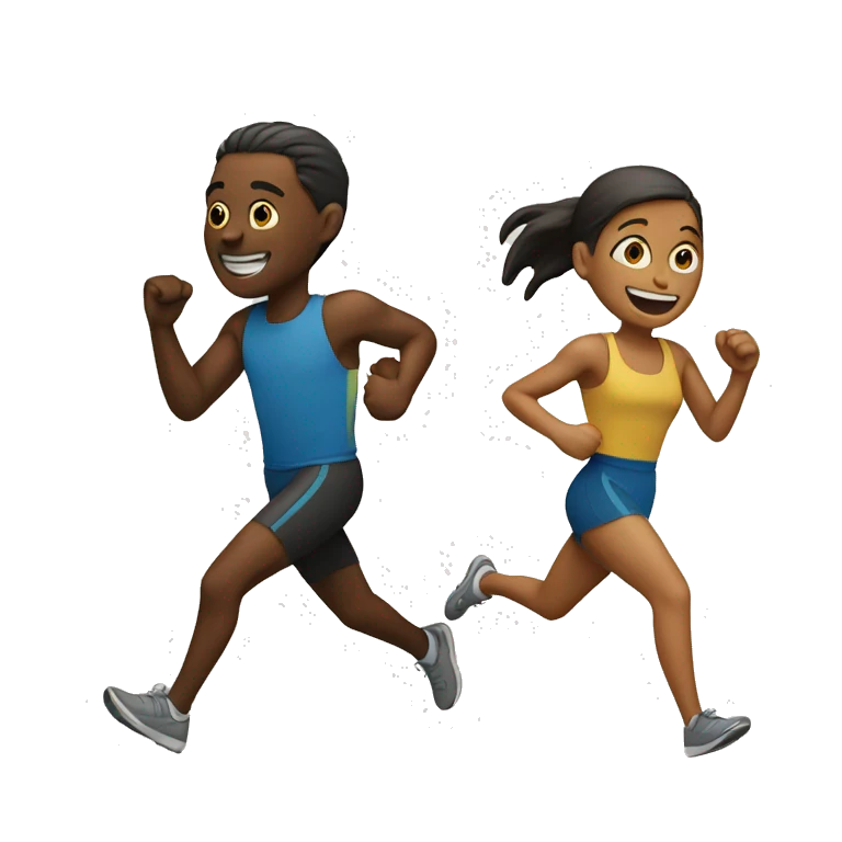 two people running together emoji
