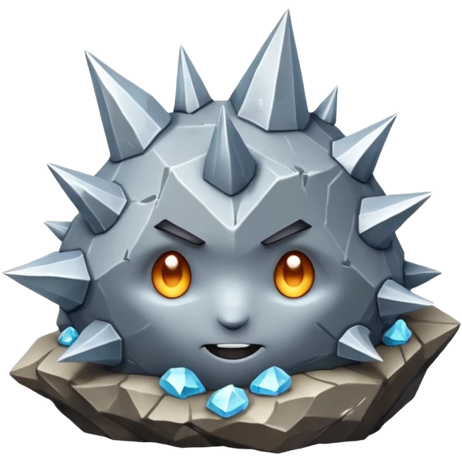 spiky mineral rock character emoji