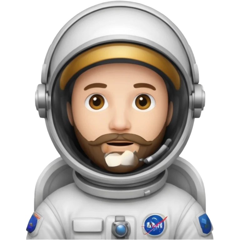 astronaut, white suit and helmet with beard emoji
